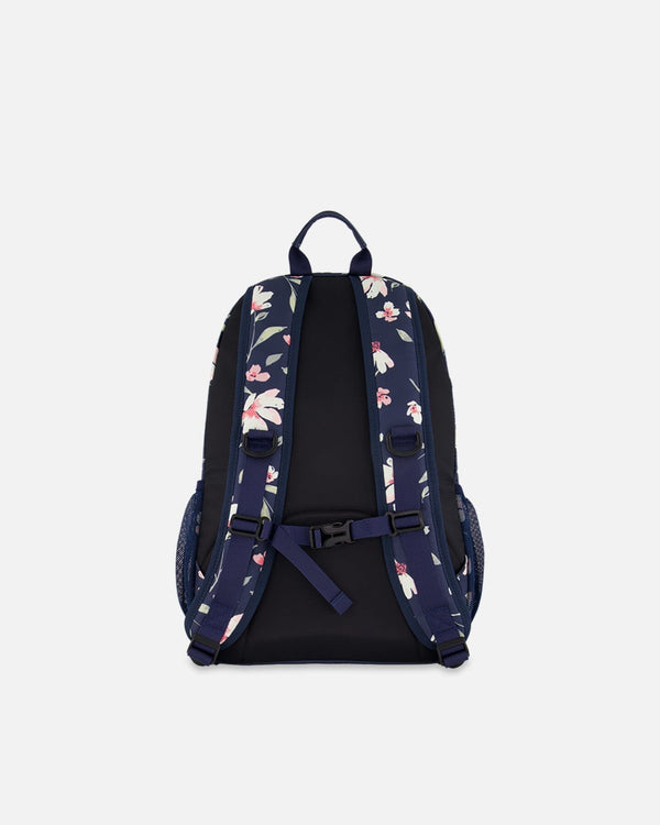 Kids Backpack Navy Flower Print - H20ZSD_016