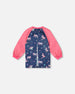 School Apron Navy Unicorn Print - H20ZTA_037