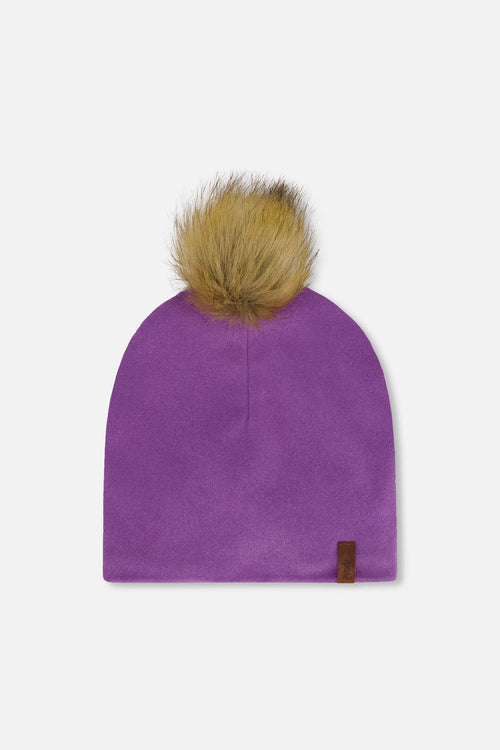 Mid-Season Jersey Pompom Hat Lavender - H20ZW03_530