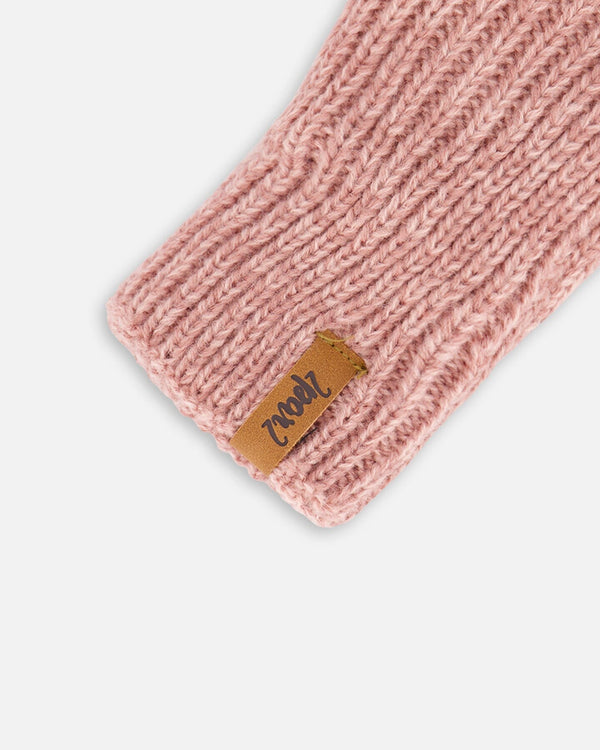 Mid-Season Knit Mittens Dusty Pink - H20ZW07_643