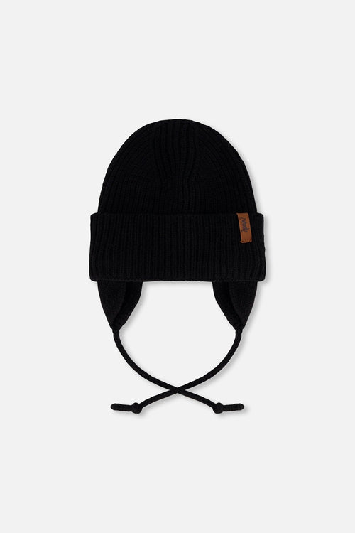 Baby Mid-Season Knit Hat Black - H20ZW08_999