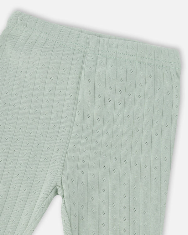 Muslin Tunic And Pointelle Leggings Set Peach Deer Print & Green - H30A10_3H057