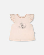 Organic Cotton Jersey Top And Short Set Peach And Peach Animal Print Sets Deux par Deux