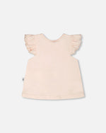 Organic Cotton Jersey Top And Short Set Peach And Peach Animal Print Sets Deux par Deux