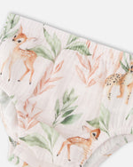 Muslin Dress And Bloomer Set Peach Deer Print - H30A14_3H057