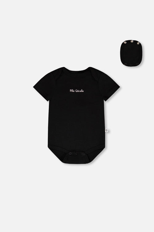 Evolutive Organic Cotton Jersey Onesie Black - H30A70_09990