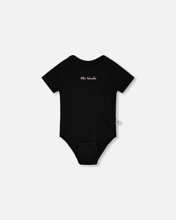 Evolutive Organic Cotton Jersey Onesie Black - H30A70_09990