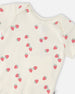 Evolutive Cotton Rib Jersey Onesie White Printed Strawberries - H30A70_3H058