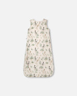 Organic Cotton Jersey Muslin Sleep Sack Beige Zebra Print - H30ASB_3H054