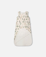 Organic Cotton Jersey Muslin Sleep Sack Beige Zebra Print - H30ASB_3H054
