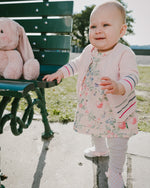 Cotton Muslin Tunic And Rib Jersey Leggings Set Pink Printed Berries And Lilac - H30B11_3H059