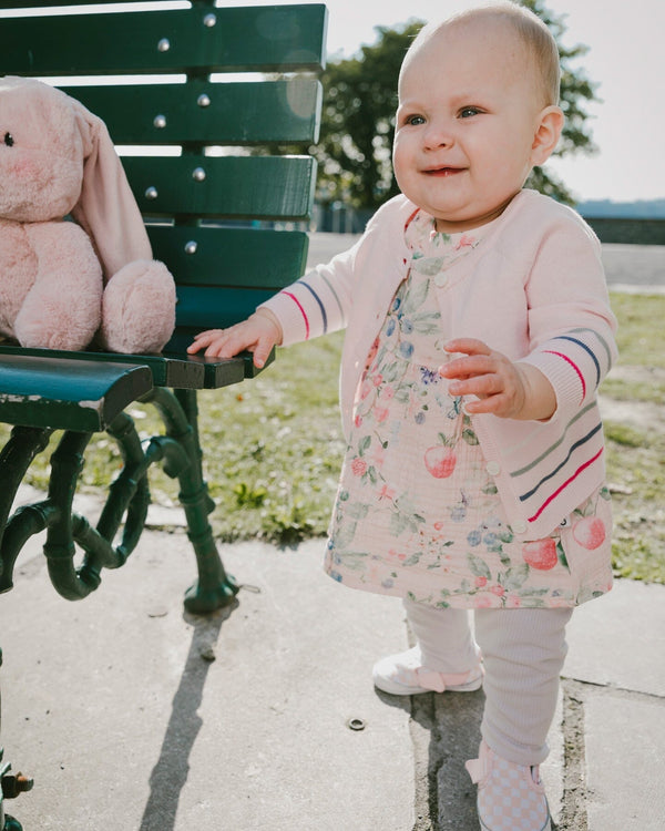 Cotton Muslin Tunic And Rib Jersey Leggings Set Pink Printed Berries And Lilac - H30B11_3H059