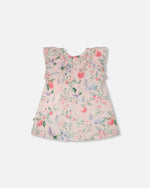 Cotton Muslin Dress And Bloomer Set Pink Printed Berries - H30B12_3H059