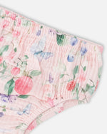 Cotton Muslin Dress And Bloomer Set Pink Printed Berries - H30B12_3H059