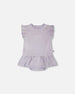 Cotton Rib Jersey Romper With Frill Lilac - H30B42_05001