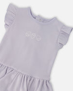 Cotton Rib Jersey Romper With Frill Lilac - H30B42_05001