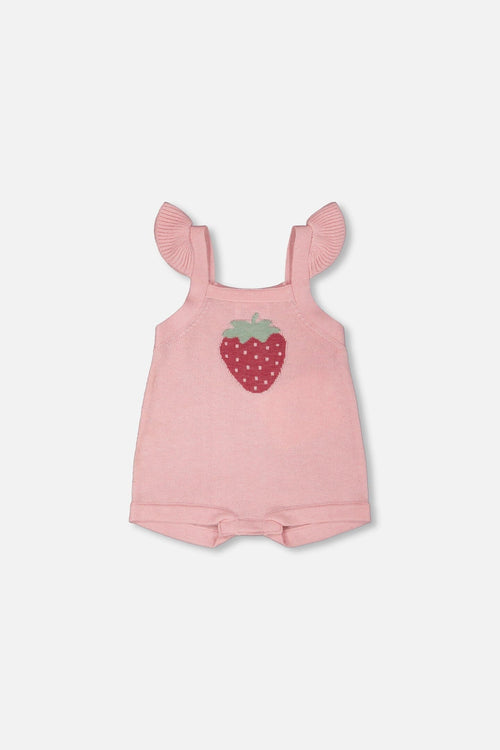 Knit Strawberry Romper Light Pink - H30BT44_06007