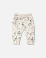 Organic Cotton Jersey Evolutive Pants Beige Zebra Print - H30C20_3H054