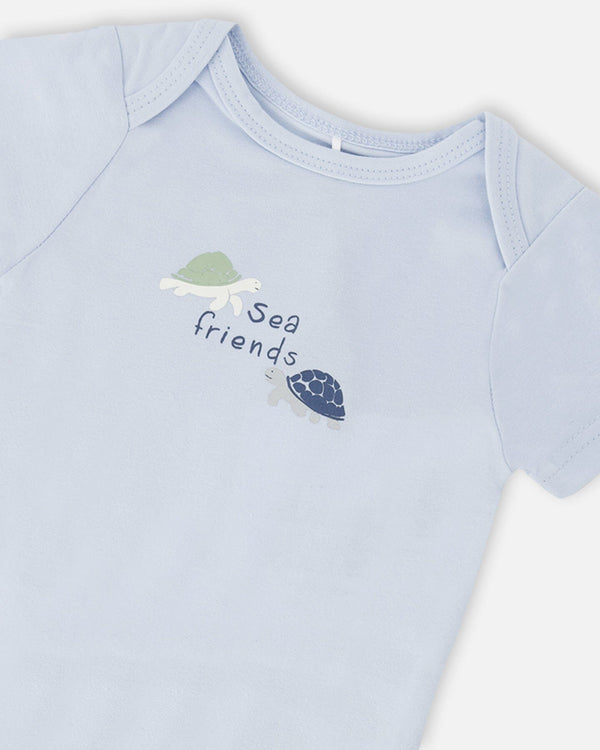 Evolutive Organic Cotton Jersey Onesie Sky Blue - H30C70_04005