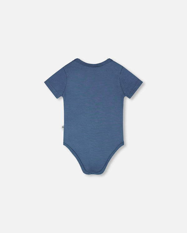 Evolutive Organic Cotton Jersey Onesie Medium Blue - H30C70_04770