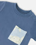 Organic Cotton Jersey T-Shirt And Pants Set Medium Blue And Blue Turtle Print - H30D14_04770