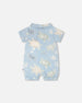 Muslin Romper Blue Turtle Print - H30D41_3H061