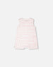 Cotton Striped Romper White And Pink Stripes - H30D42_3H189