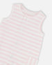 Cotton Striped Romper White And Pink Stripes - H30D42_3H189