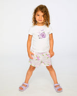 French Terry Shorts Lilac Snails Print - H30E27_3H109