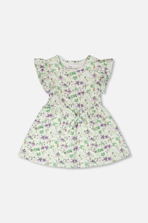 Jersey Dress Green Printed Flowers - H30E87_3H048
