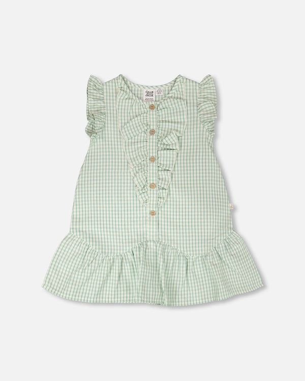 Plaid Poplin Dress Green - H30E88_3H110