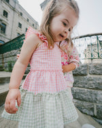 Tunic And Organic Cotton Capri Set Coral Gingham And Coral - H30F11_3H107