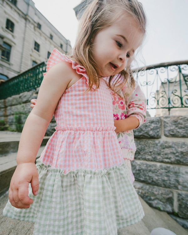 Tunic And Organic Cotton Capri Set Coral Gingham And Coral - H30F11_3H107