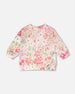 French Terry Sweatshirt Pink Printed Flowers - H30F30_3H216