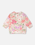 French Terry Sweatshirt Pink Printed Flowers - H30F30_3H216