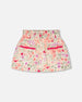 Muslin Skort Off White Printed Flowers - H30F80_3H050