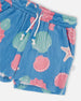 Crinkle Jersey Shorts Blue Shell Print - H30G27_3H111