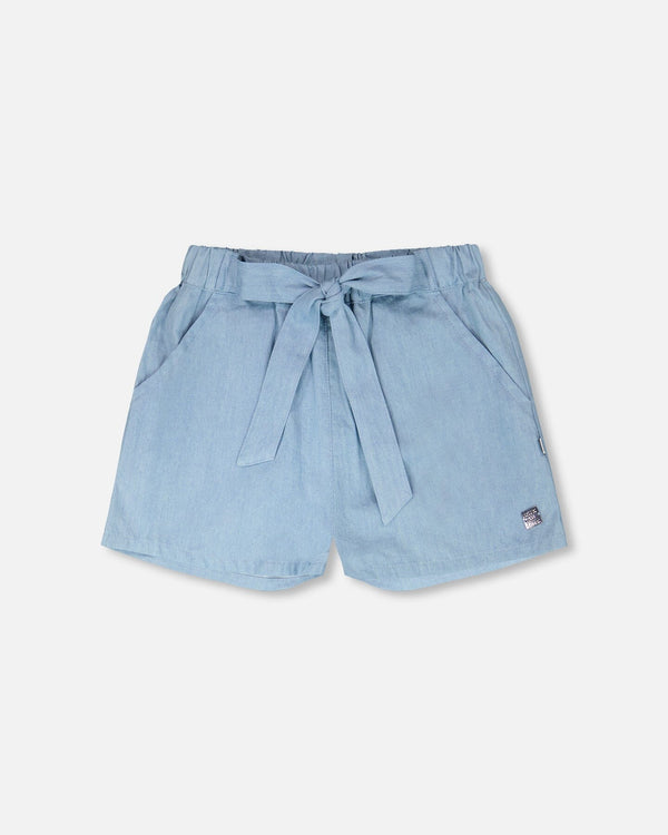 Blue Chambray Shorts - H30G28_3H129