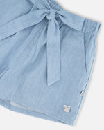 Blue Chambray Shorts - H30G28_3H129