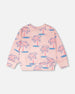 French Terry Sweatshirt Light Pink Palm Print - H30G30_3H112