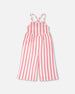 Crinkle Jersey Jumpsuit White And Pink Stripes - H30G40_3H172