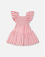 Crinkle Jersey Dress White And Pink Stripes - H30G86_3H172