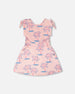 French Terry Dress Light Pink Palm Print - H30G87_3H112