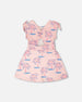 French Terry Dress Light Pink Palm Print - H30G87_3H112