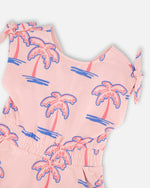 French Terry Dress Light Pink Palm Print - H30G87_3H112