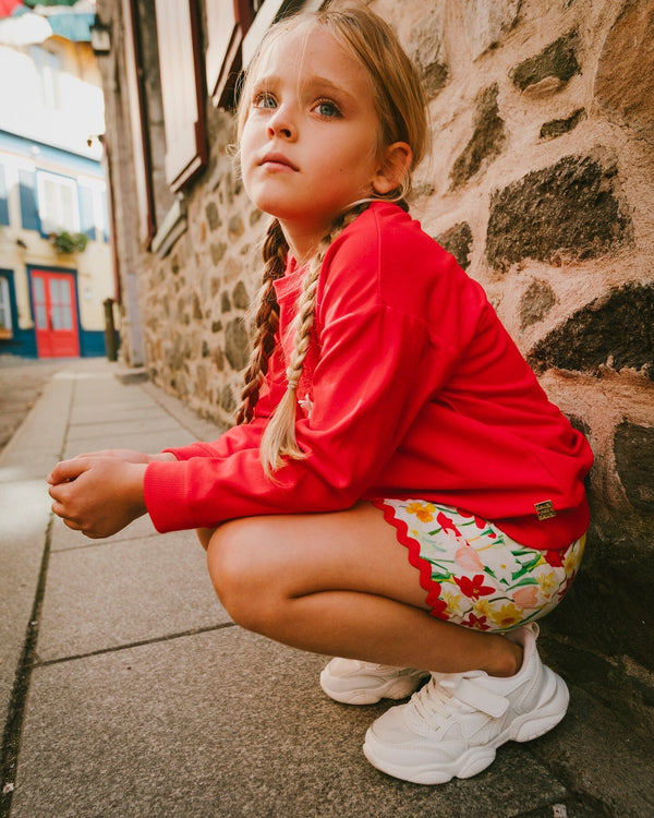 Viscose Shorts White Daffodil Print - H30H27_3H123