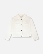 White Denim Jacket With Embroidery - H30H50_01000
