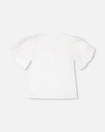 Organic Cotton Jersey Top White With Embroidery - H30H71_01000