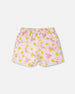 French Terry Shorts Pink Printed Daisies - H30I26_3H136