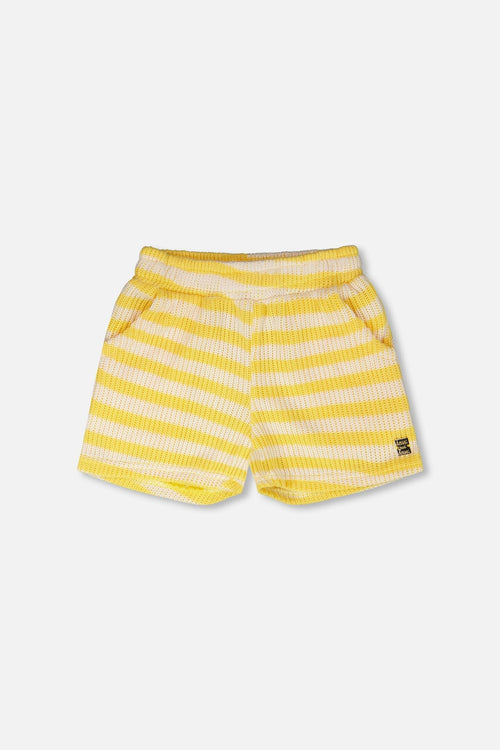 Striped Shorts Yellow And White - H30I27_3H138
